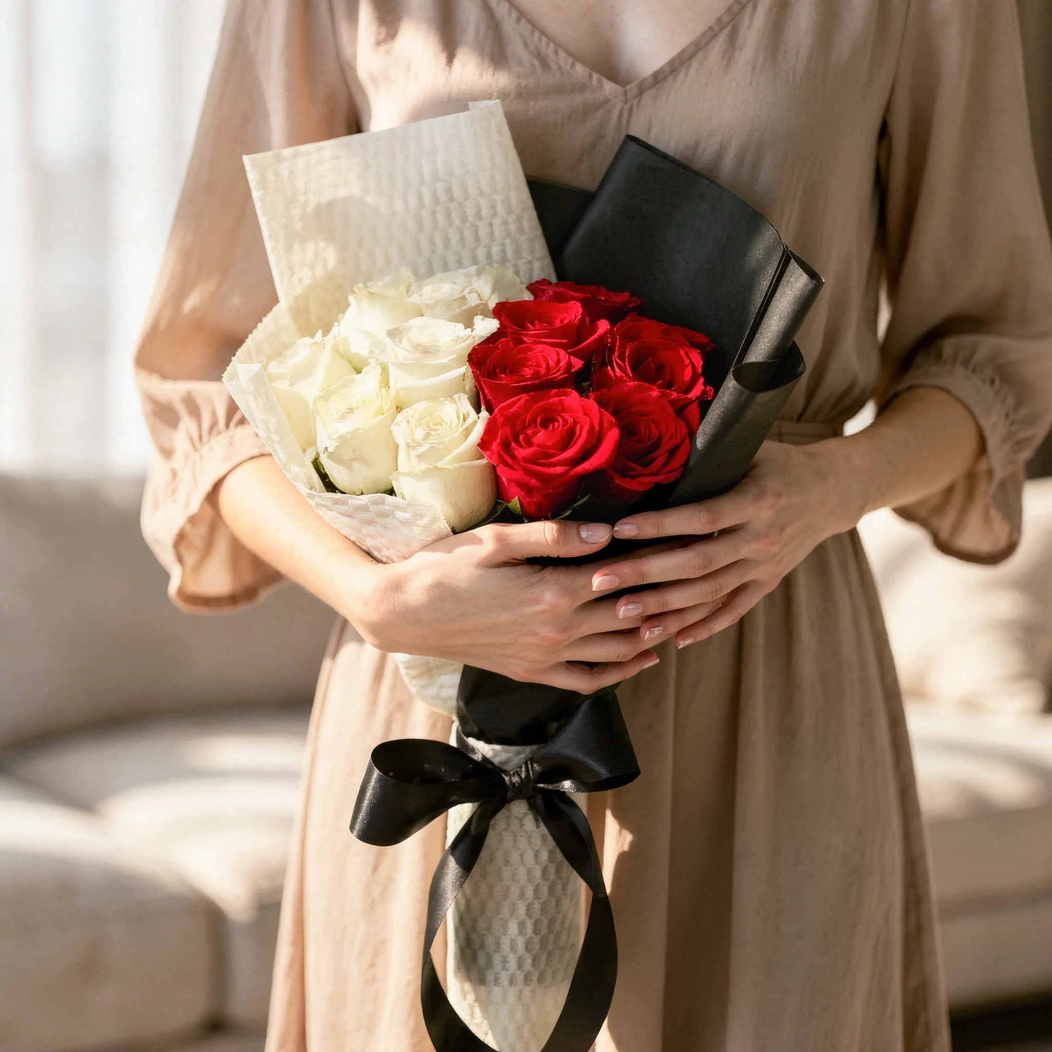 Perfect Contrast Rose Bouquet