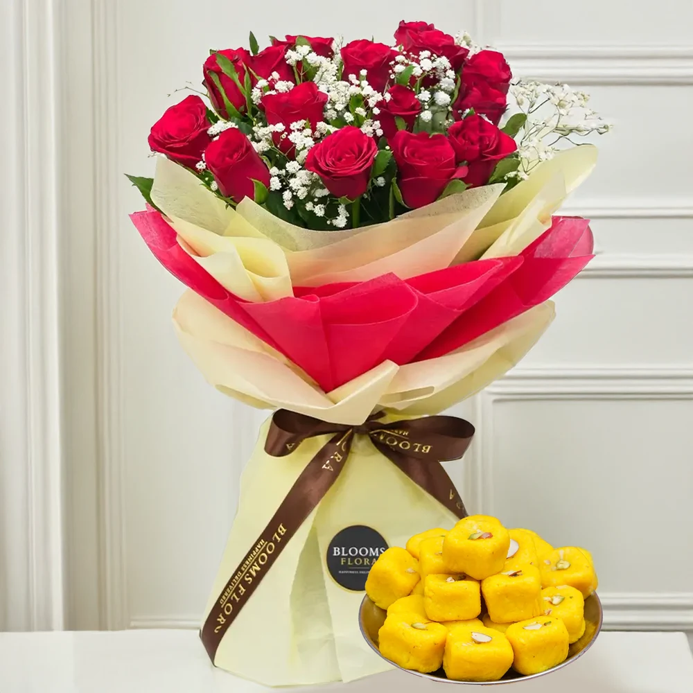 Boquet of Red Roses with Peda