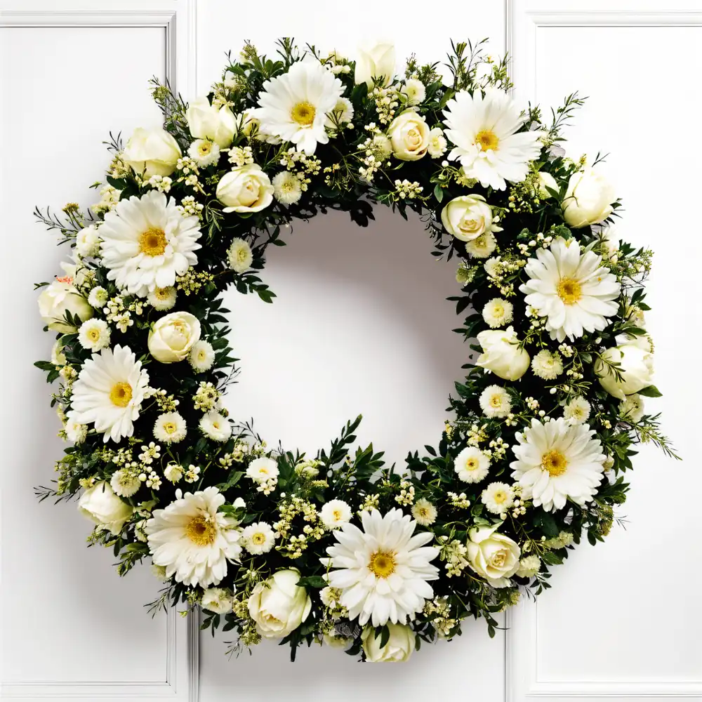 Wreath of white flowers