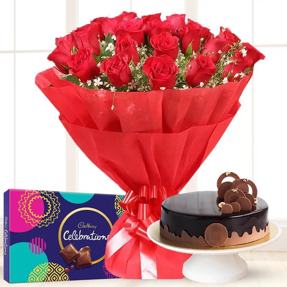 Flowers With Cake & Chocolate