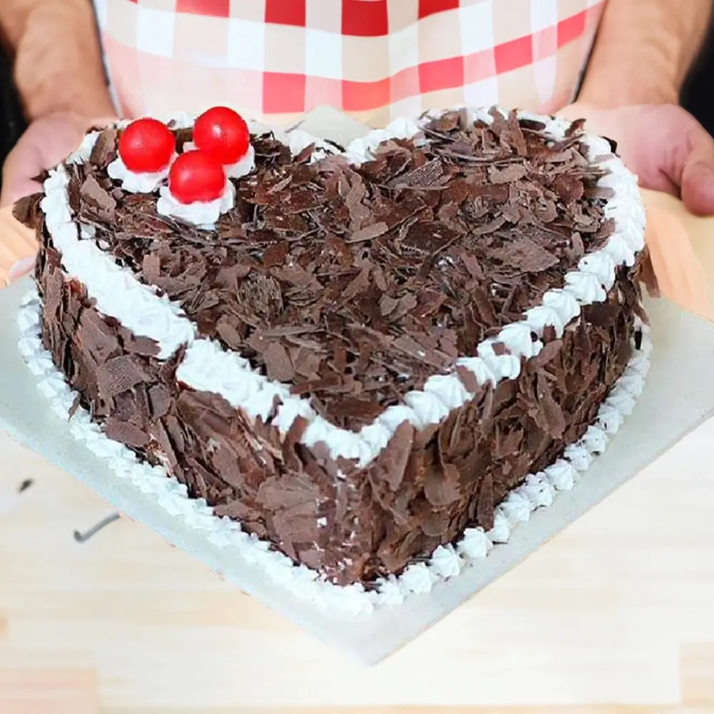 Heart Shaped Black Forest Cake