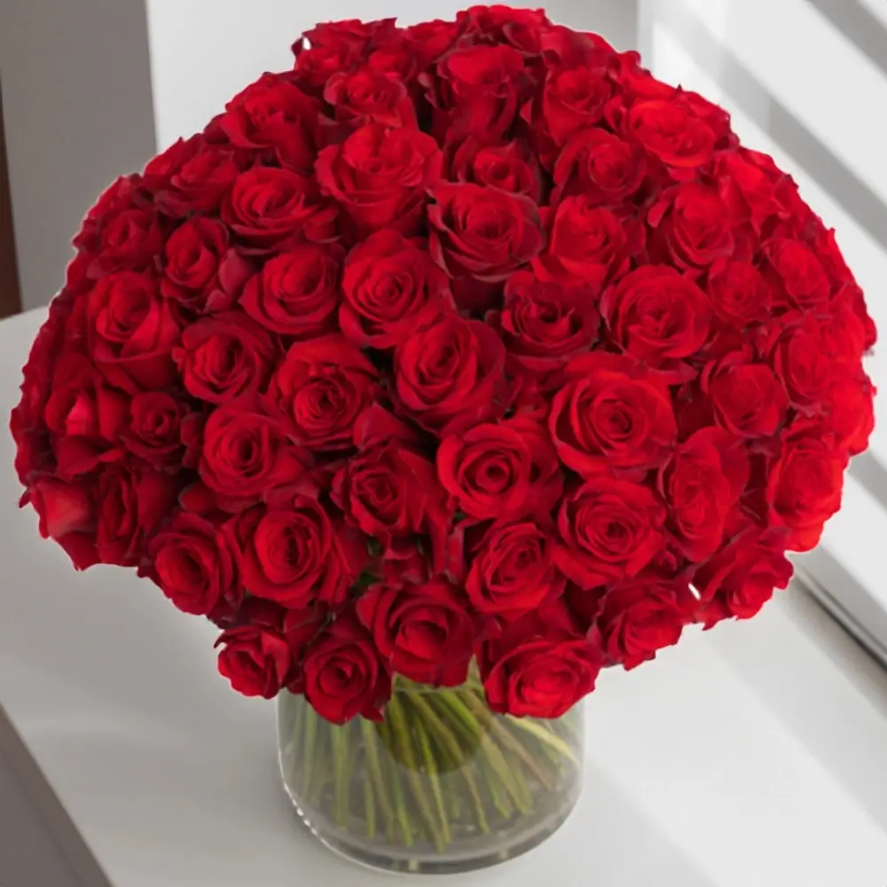 Red Roses in a Vase