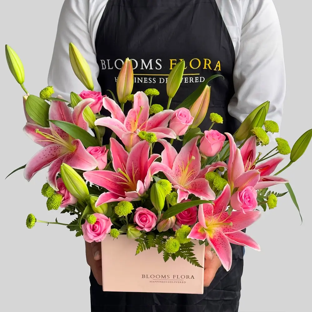 Pink Flowers in Box