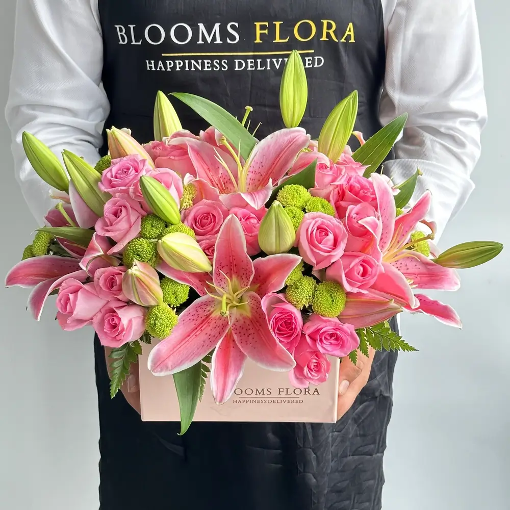 Lilies and Roses in Box