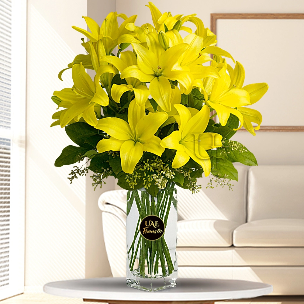 Elegant Yellow Lilies Bouquet
