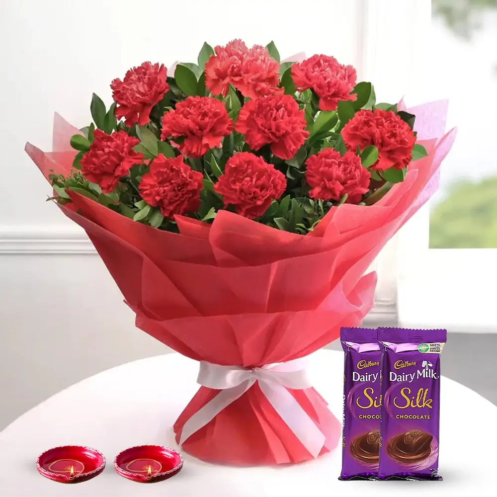 Red Bouquet & Chocolate