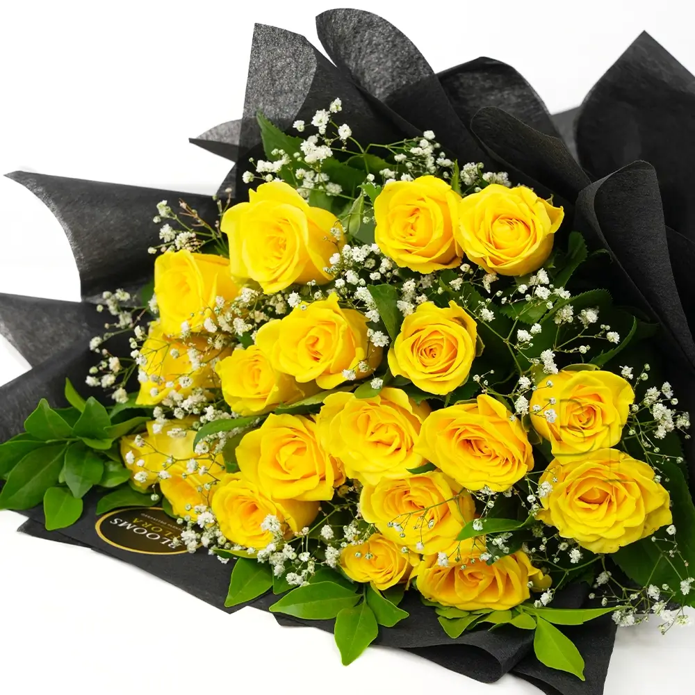 bouquet of 25 yellow roses