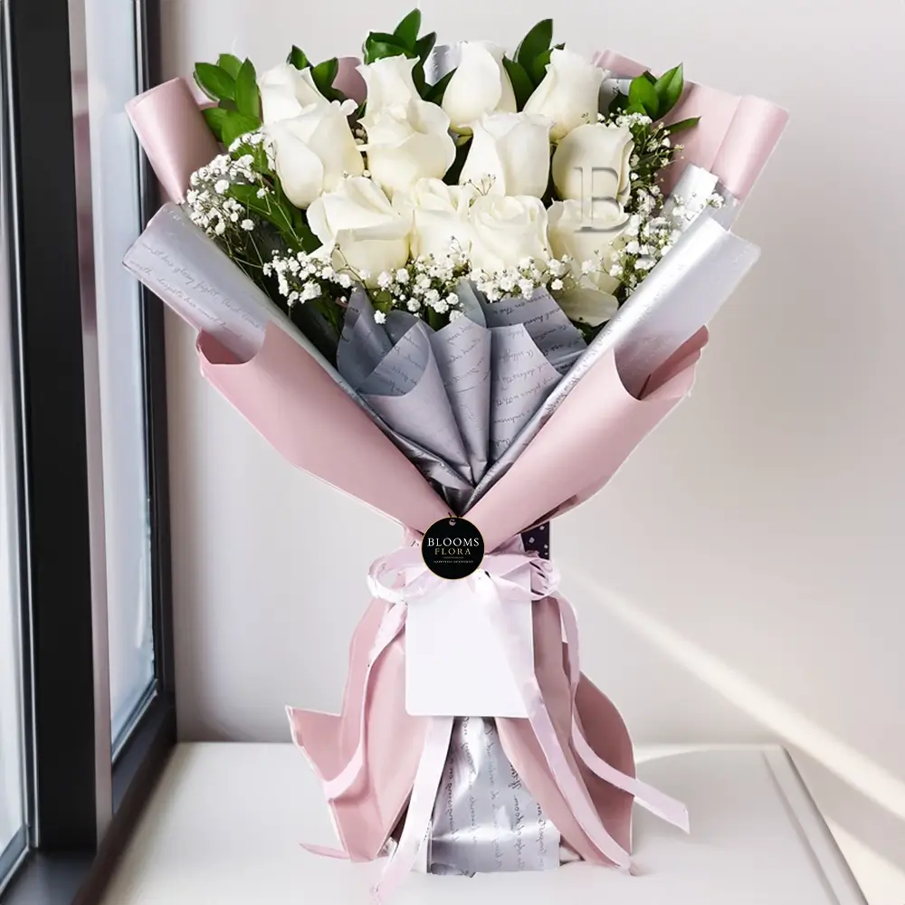 Charming Bouquet of White Roses