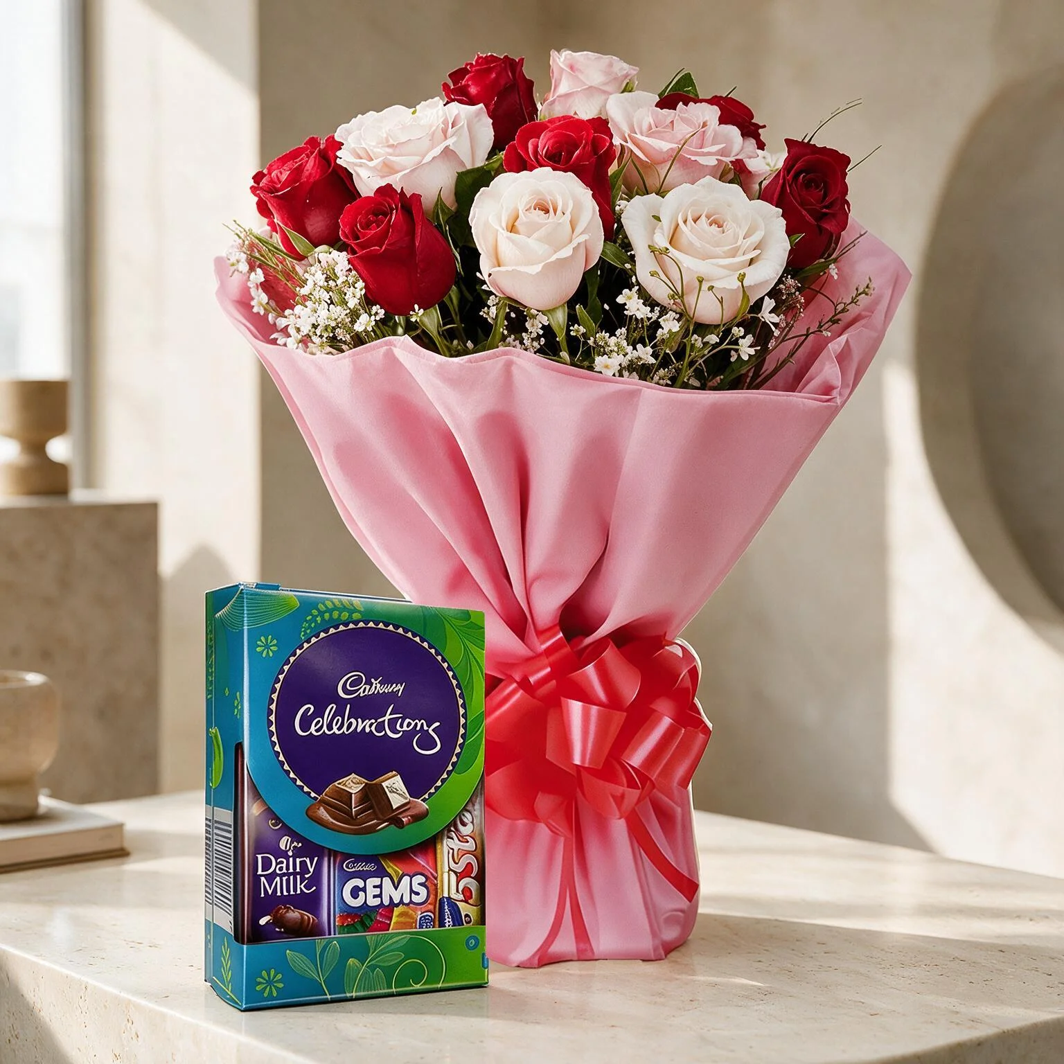 Bouquet Of Flowers & Chocolates