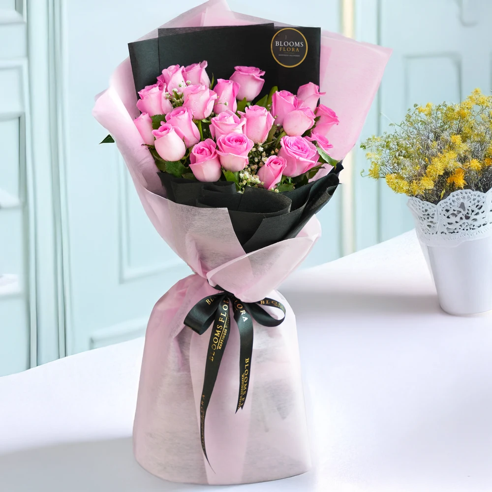 20 pink roses bouquet