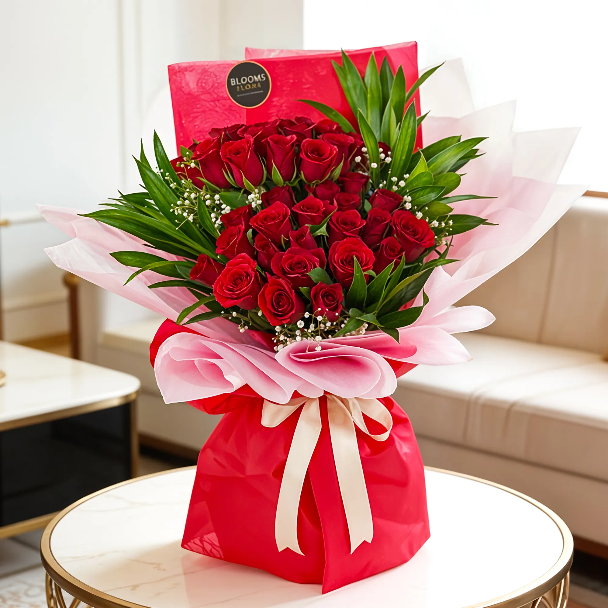 40 red roses bouquet