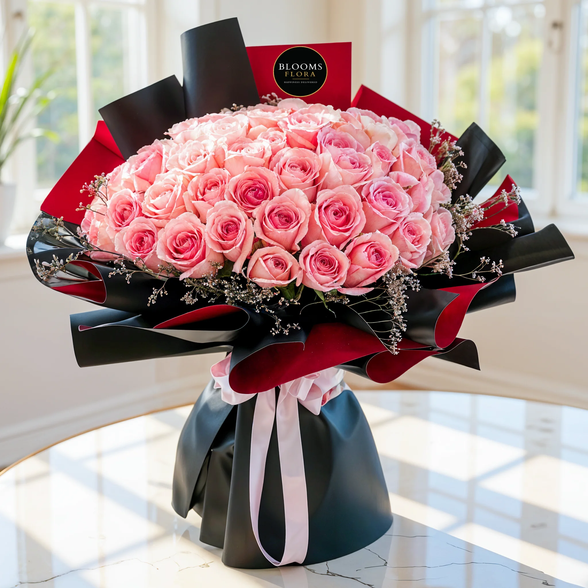 40 Pink Roses Bouquet