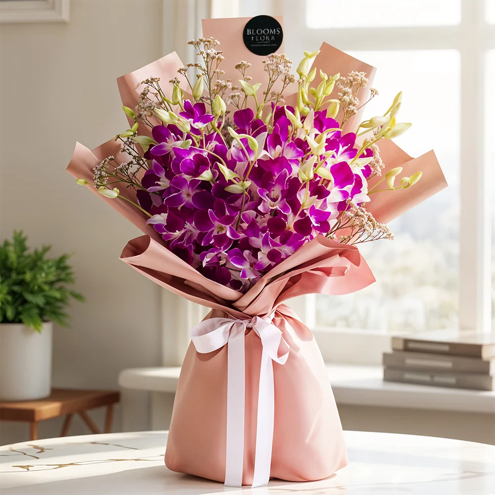 20 purple Orchids Bouquet 20 purple Orchids Bouquet