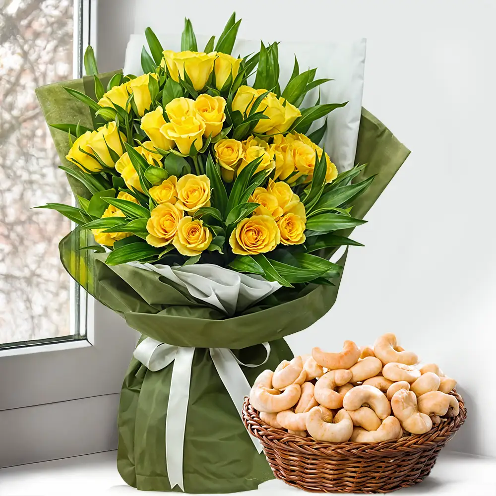 Roses Bouquet & Cashews