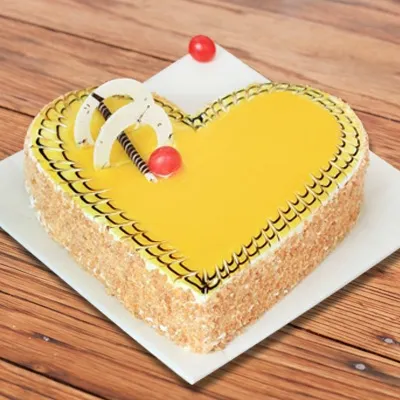 Heart Shaped Butterscotch Cake