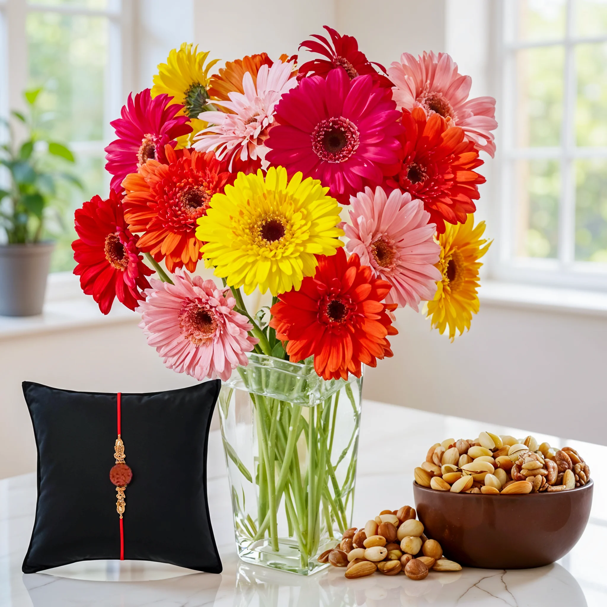Bouquet of Mixed Gerberas & Mixed Dry Fruits with Free
