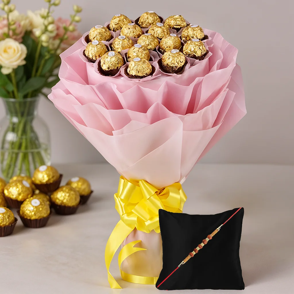 Ferrero Rocher Bouquet along with Free Rakhi